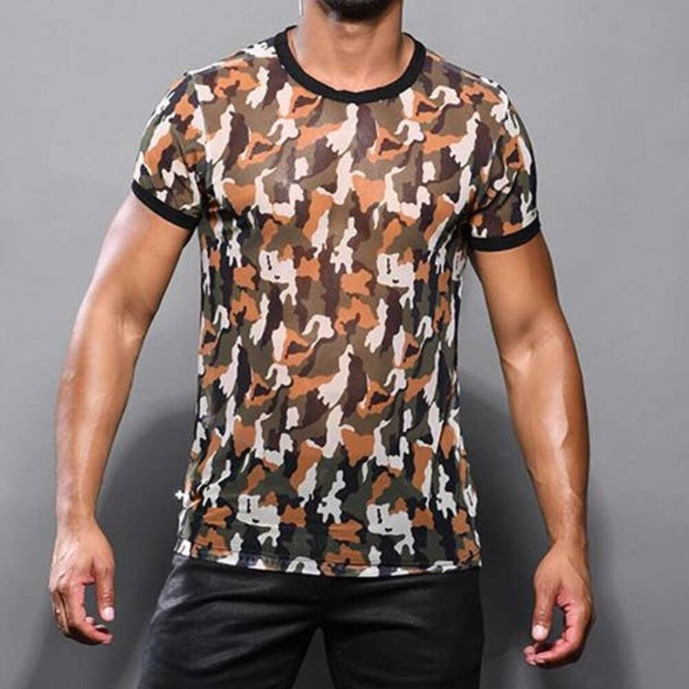 Andrew Christian Sheer Camouflage Tee Medium - Picture 3 of 6